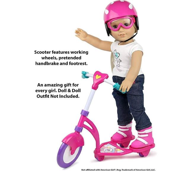 Click N' Play Doll Scooter for 18" Dolls including American Girl. My Life As, OG - Picture 14 of 14